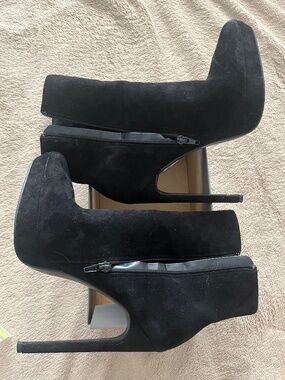 Fax suede stiletto ankle boots